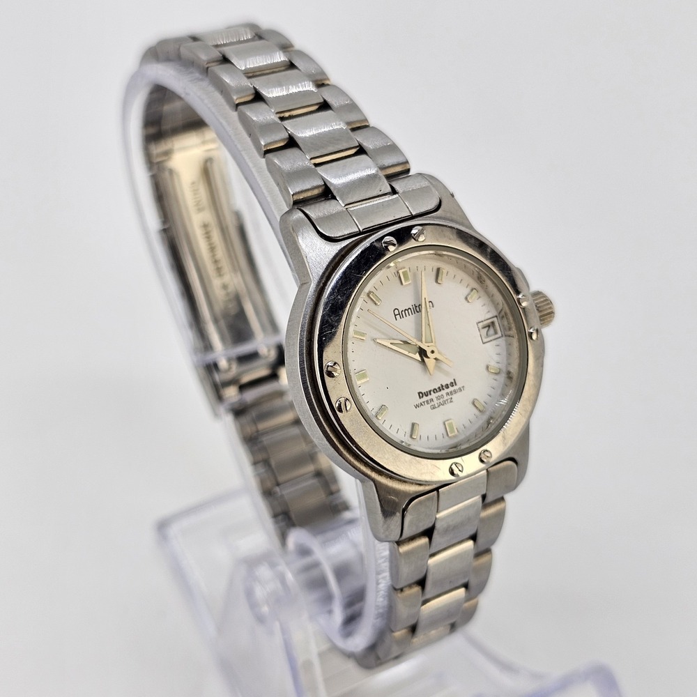 Armitron Women's Watch 26MM White Dial Date Gray Bracelet Band 7" New Battery - Picture 3 of 12